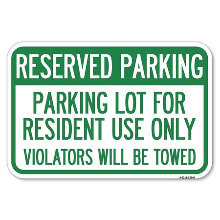 SIGNMISSION Reserved Parking Sign Reserved Parking L Heavy-Gauge Aluminum Sign, 12" x 18", A-1218-23040 A-1218-23040